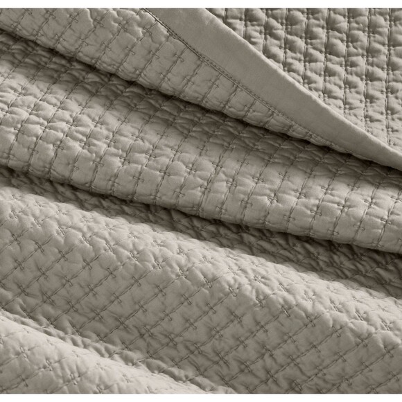 BOLL & BRANCH Signature Textured Stitch Quilt Comforter - Twin - Pewter - NEW - Picture 2 of 5